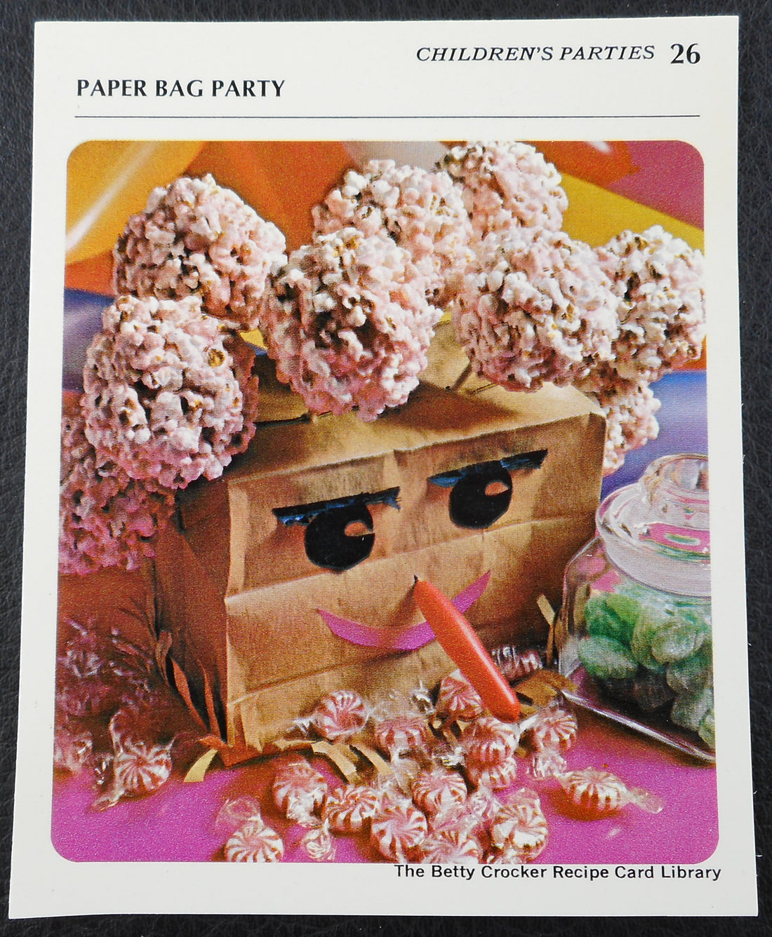1971 Betty Crocker Recipe Card - Children's Paper Bag Party Popcorn Balls