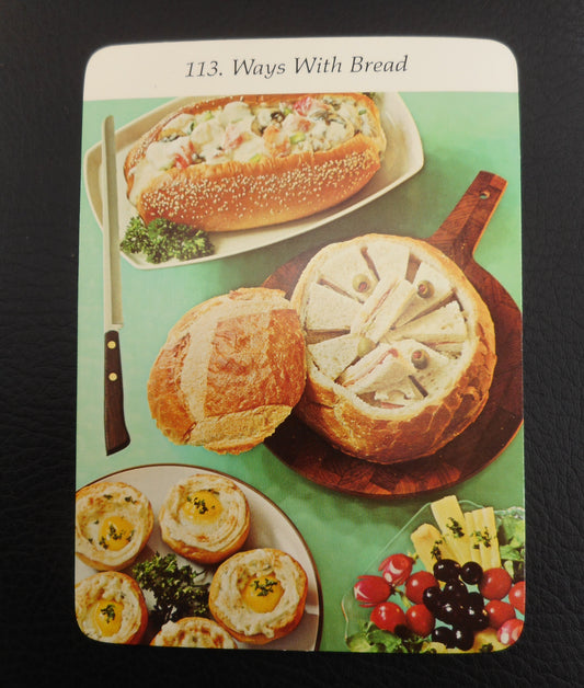 Vintage 1972 Dansk Teak Cutting Board Recipe Card - Ways With Bread