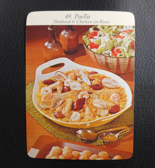 Vintage 1972 Recipe Card with Copco Denmark Michael Lax Paella Pan