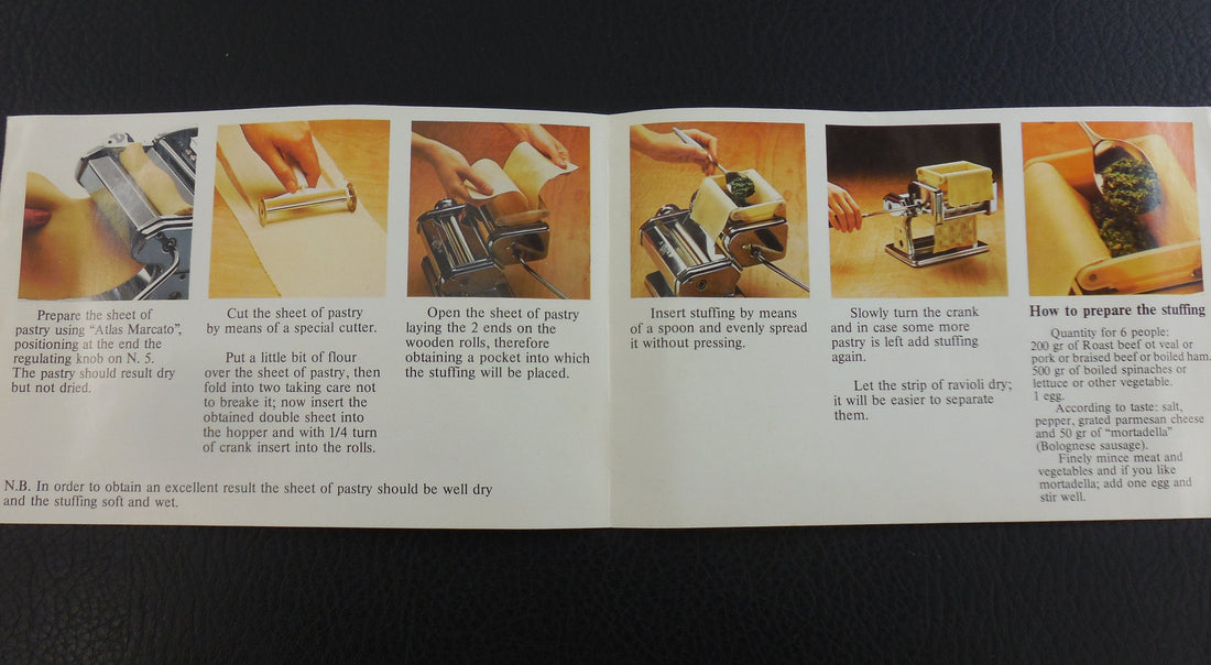 Instructions Booklet for the Marcato Raviolissima Ravioli Attachment