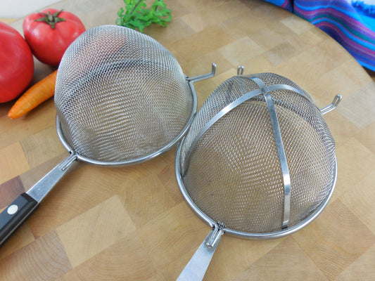 Two Types Ekco Flint 5" Mesh Stainless Strainer Kitchen Utensils - Square Handle