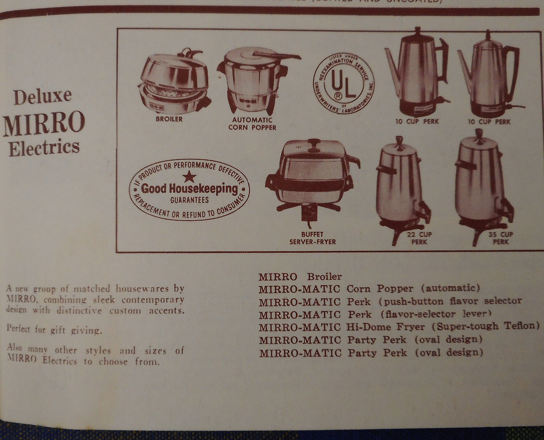 Vintage advertisement for Deluxe Mirro-Matic electric appliances circa 1971