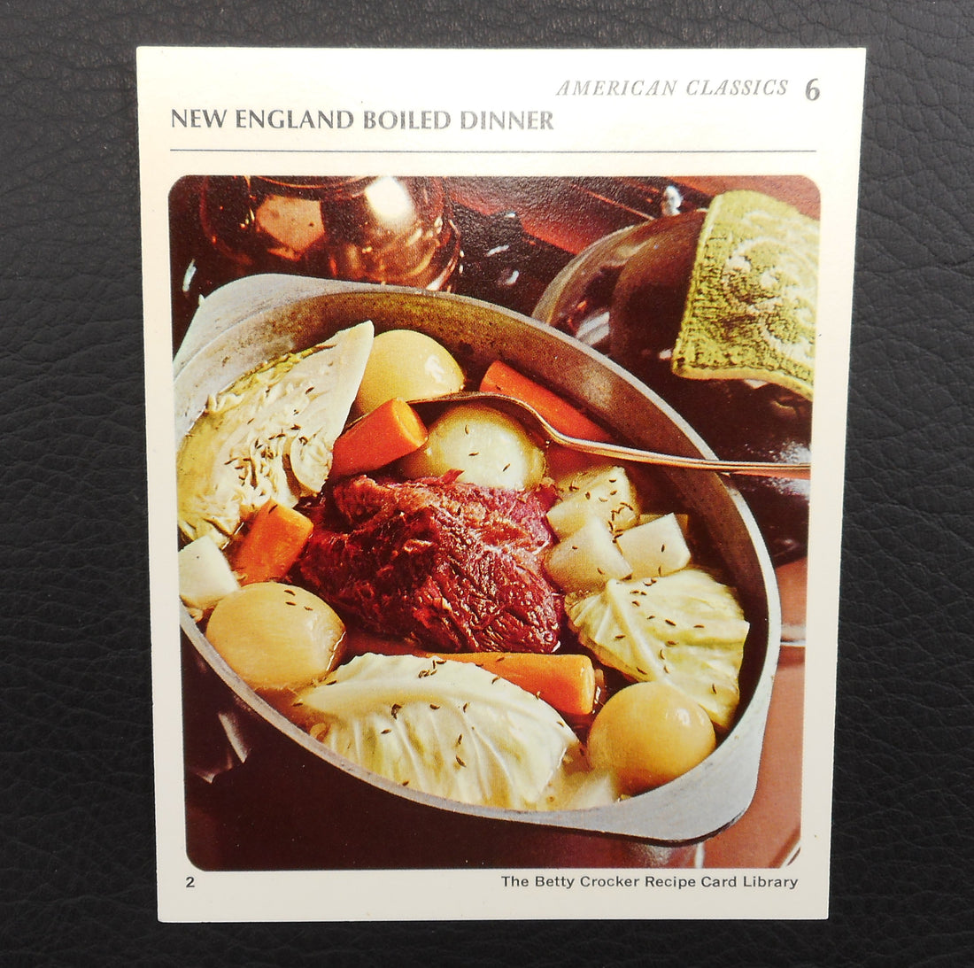 General Mills 1971 Recipe Card - New England Boiled Dinner in Aluminum Roaster