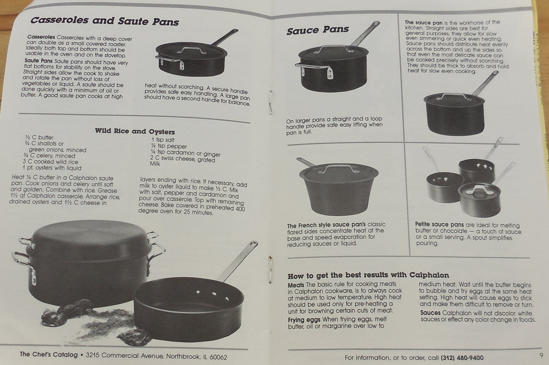 Calphalon 1987 Catalog Info Book Casseroles & Saute Pans Anodized