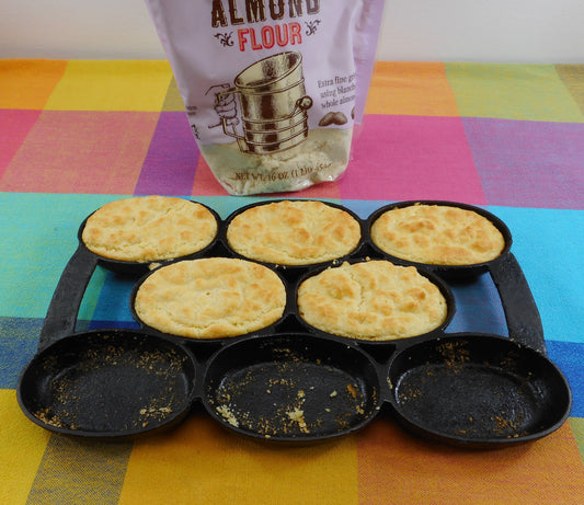 Antique Cast Iron Gem Pan With Almond Flour Cakes