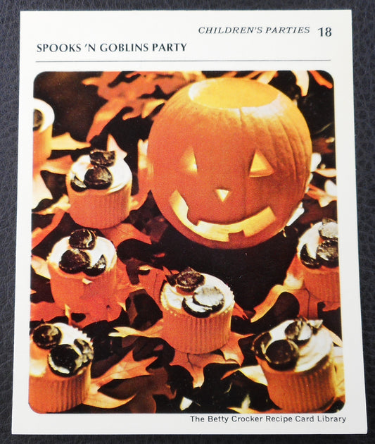 1971 Betty Crocker Recipe Card - Spooks 'N Goblins Party