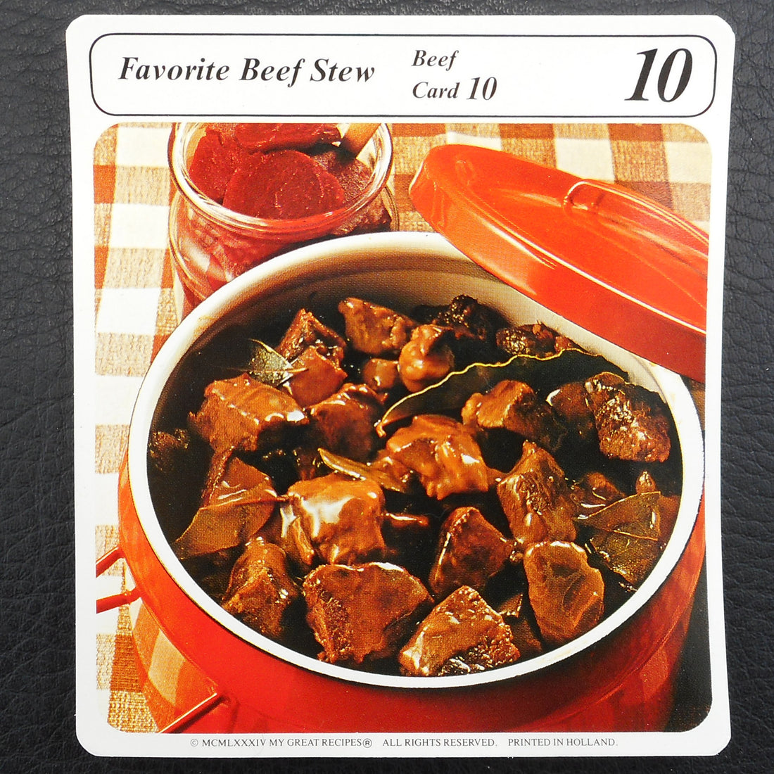 1984 My Great Recipes Card - Featuring Arabia Finel Seppo Mallat Pot