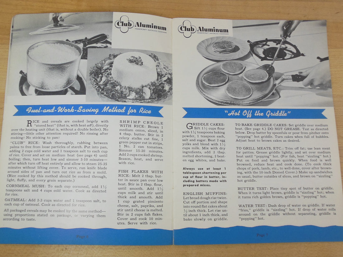 Club Aluminum 1949 Instruction Booklet Pancake Griddle Use