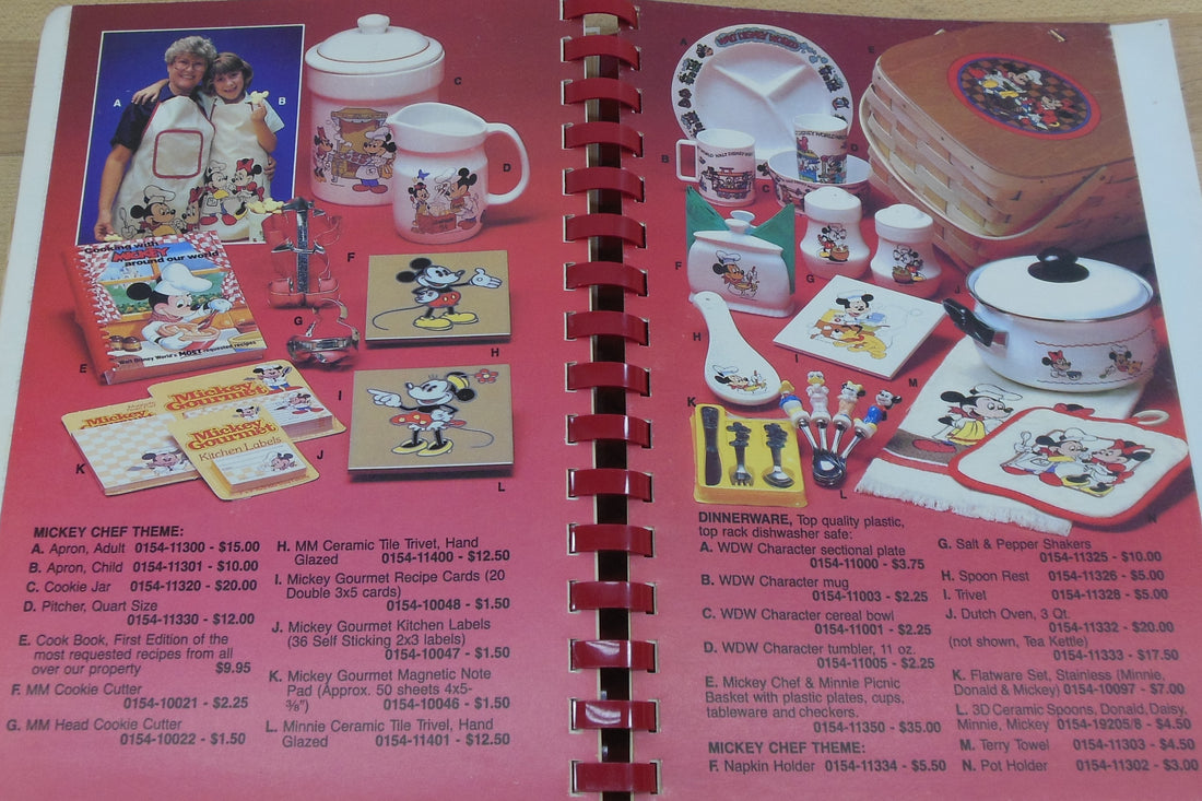 Disney 1986 Cooking With Mickey Mouse Cookbook Advertisements Merchandizing