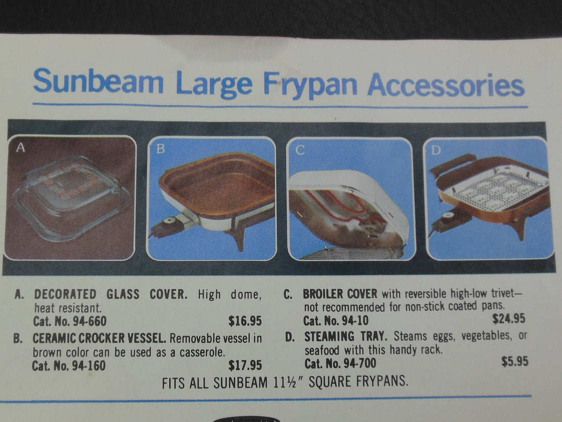 Sunbeam 1981 Catalog Large Frypan Accessories