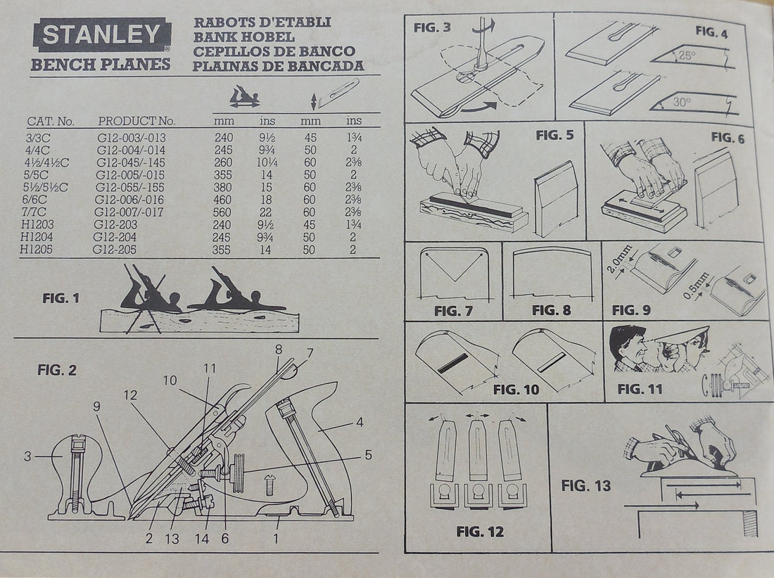 Vintage Stanley Bench Plane Tool Info Booklet Models Instructions