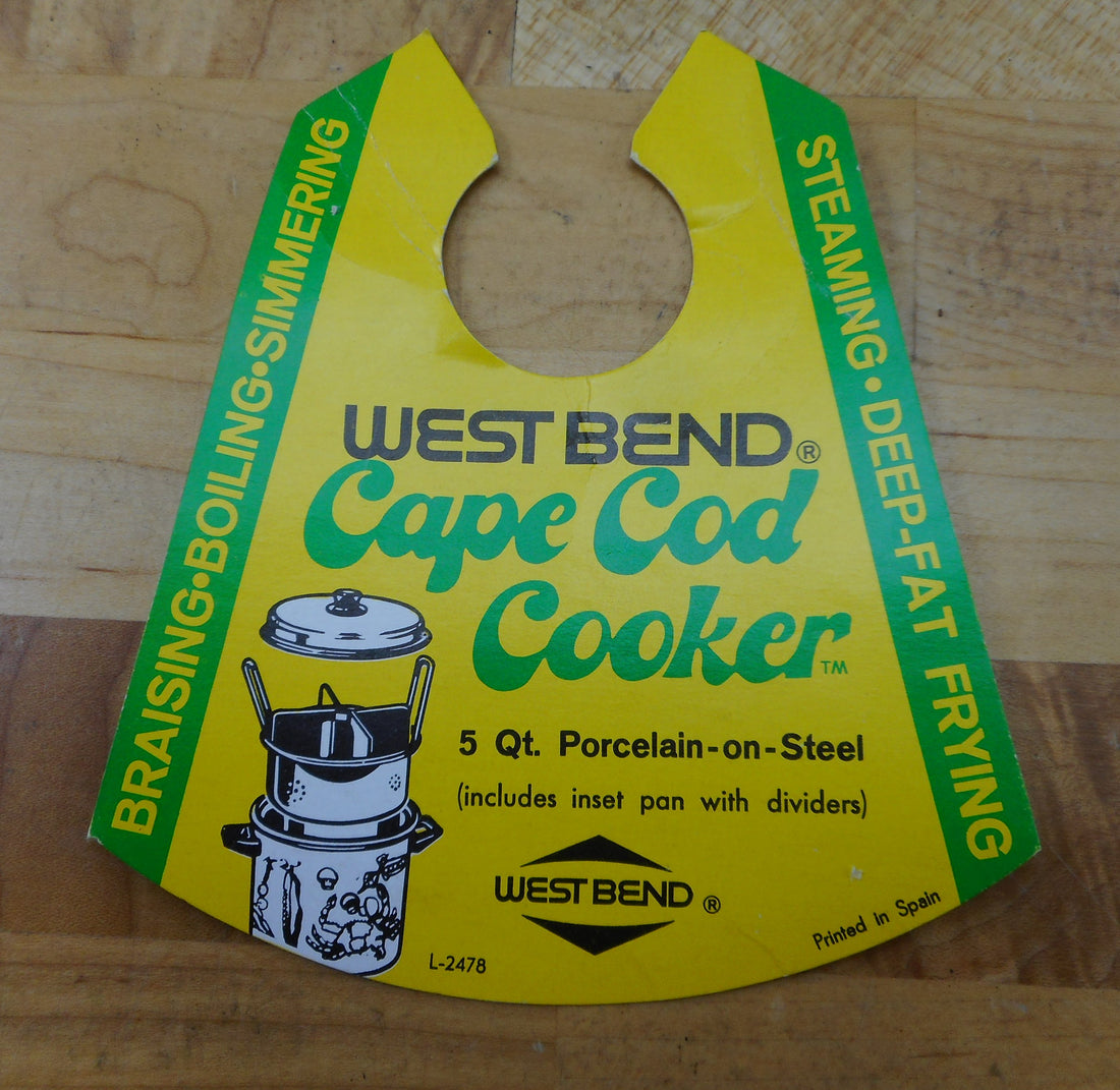 1970s West Bend Cape Cod Cooker Advertising Label