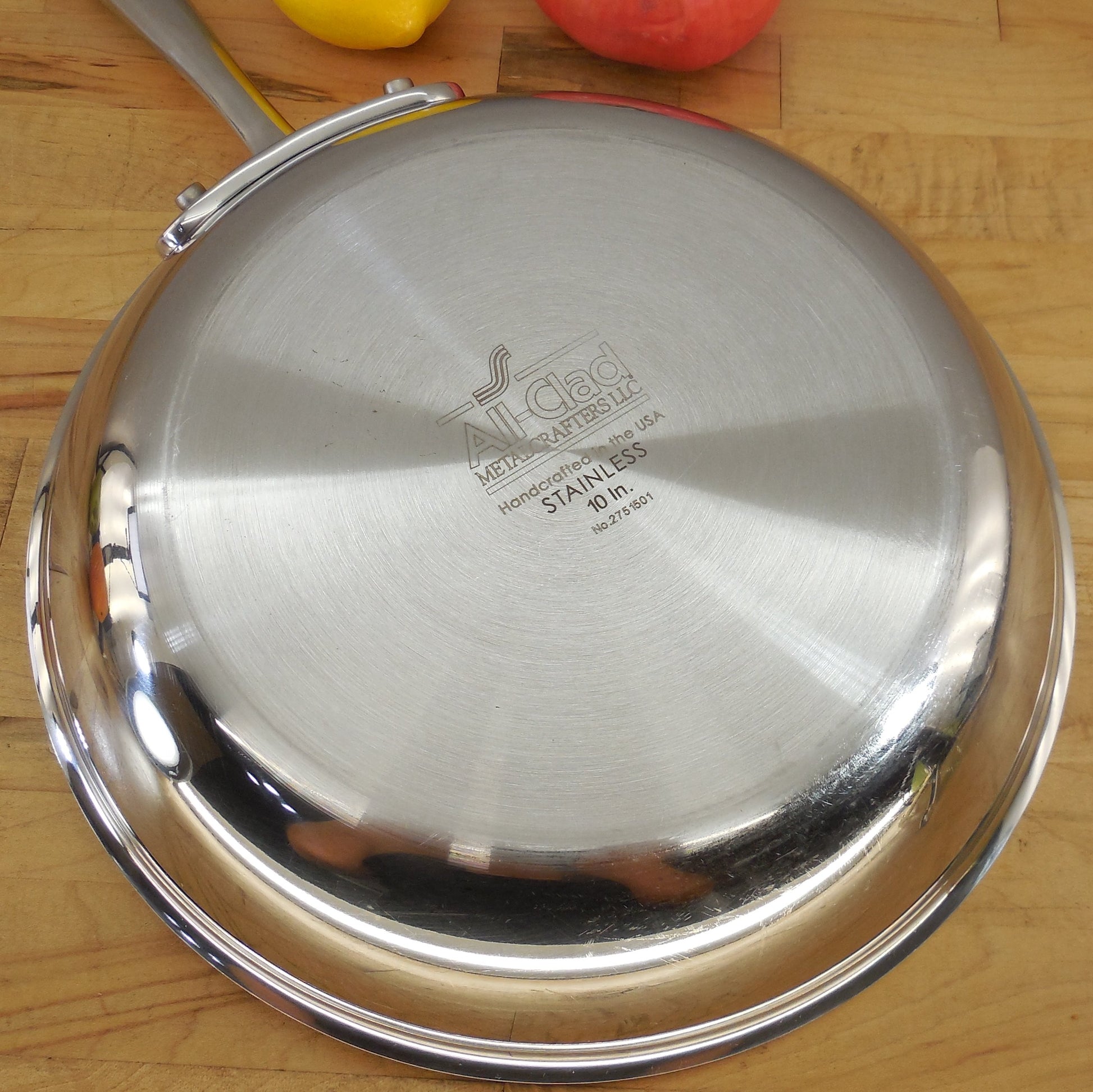 All-Clad USA Stainless Tri-Ply 10" Fry Pan Skillet Cleaned Polished