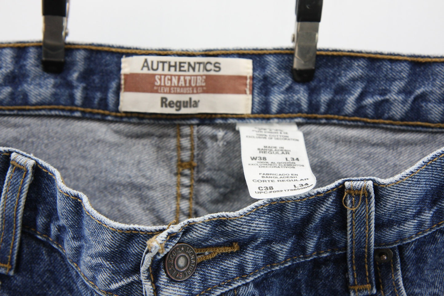 Levi Authentic Signature Mens Jeans 38 X 34 Regular Fit