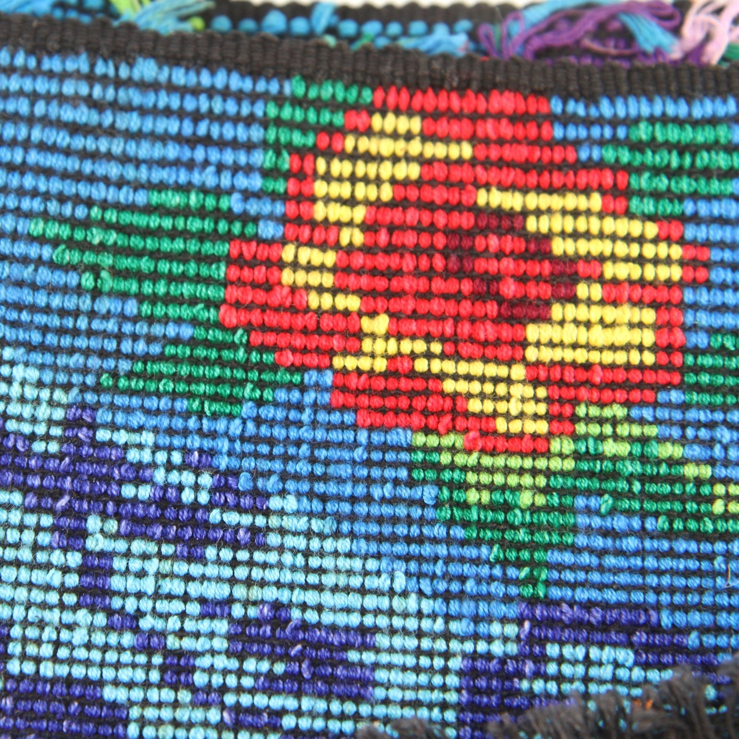 Vintage Ukrainian Woven Embroidered Table Runner Birds Flowers 54" X 10"
