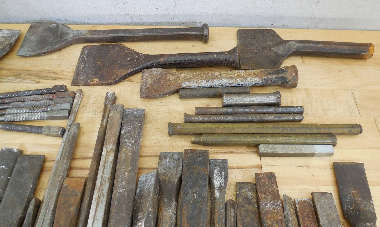 Estate 55 Lot Metal Cold Chisels Punch Nail Set Drifts Stanley Craftsman Etc.
