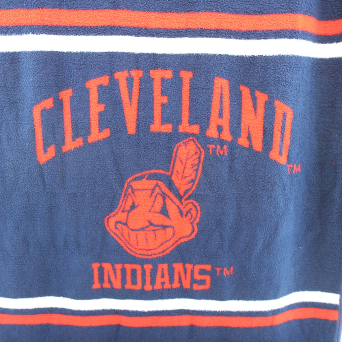 Vintage Cleveland Indians Biederlack Throw Blanket Chief Wahoo 56"W X 74"L