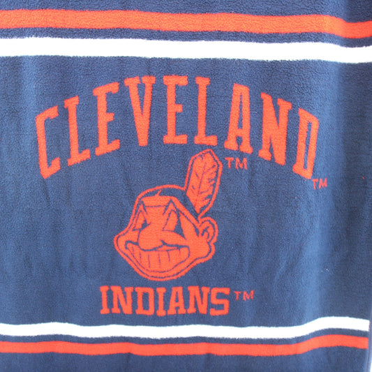 Vintage Cleveland Indians Biederlack Throw Blanket Chief Wahoo 56"W X 74"L