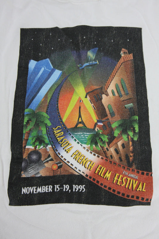 Pair Vintage Long Sleeve Tee Shirts Sarasota French Film Festival XL