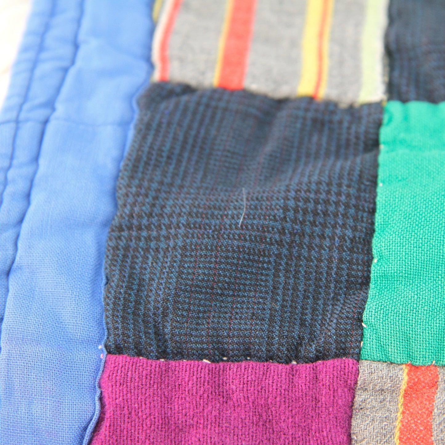 Vintage Hand Sewn Quilt Bed Cover Heavy 5.65LB 56W X 76L