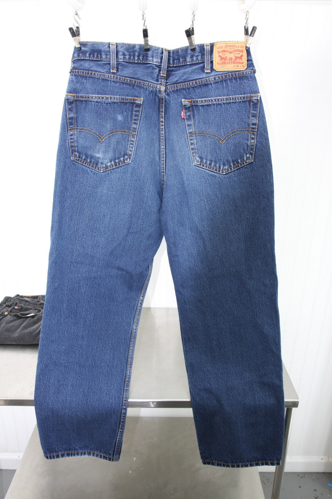 Levi Mens 550 Jeans 38 X 32  Two Pairs One Black, One Blue