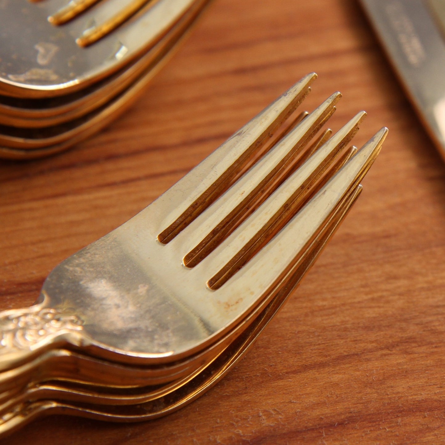 Six Place Settings Everbrite ENS28 Flatware In Gold Plate Japan