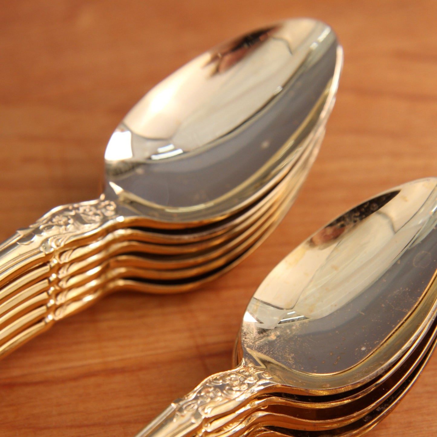 Six Place Settings Everbrite ENS28 Flatware In Gold Plate Japan