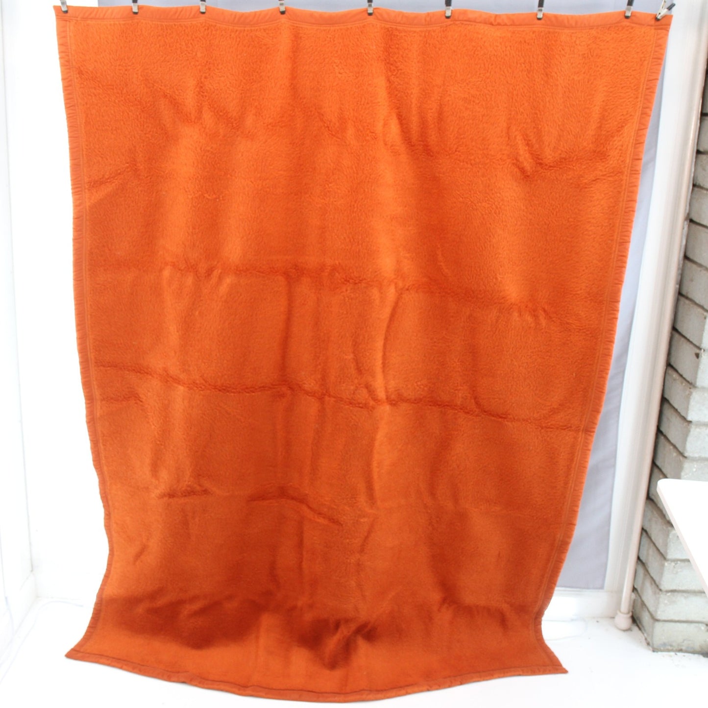 Vintage OTEX Cylor Heavy Reversible Acrylic Blanket Macedonia 57 1/2W X 73L