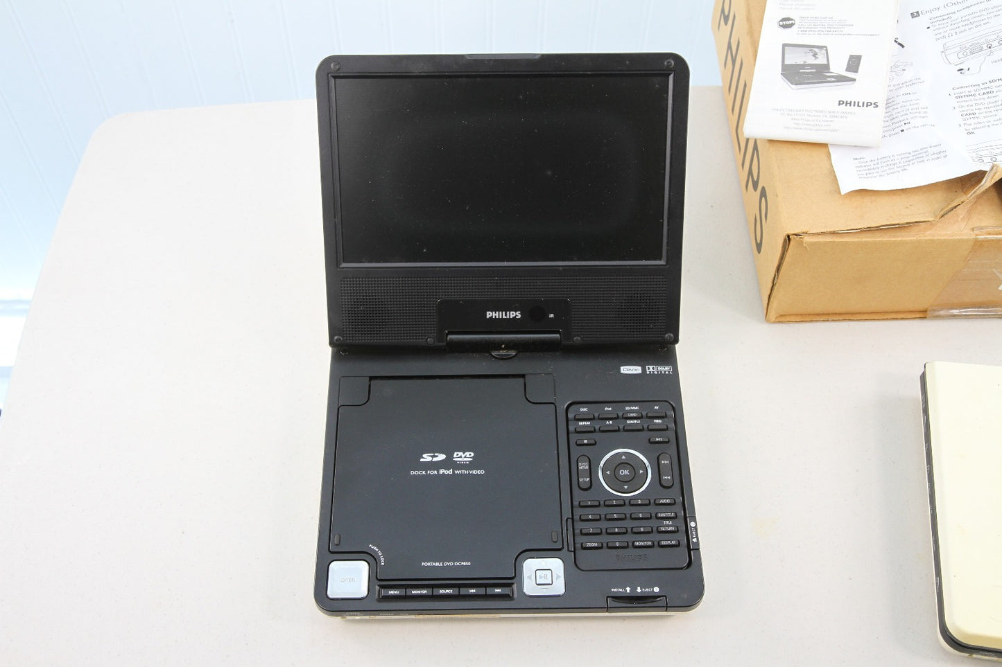 Vintage Philips DVD Portable Player DCP855 Bundle Parts