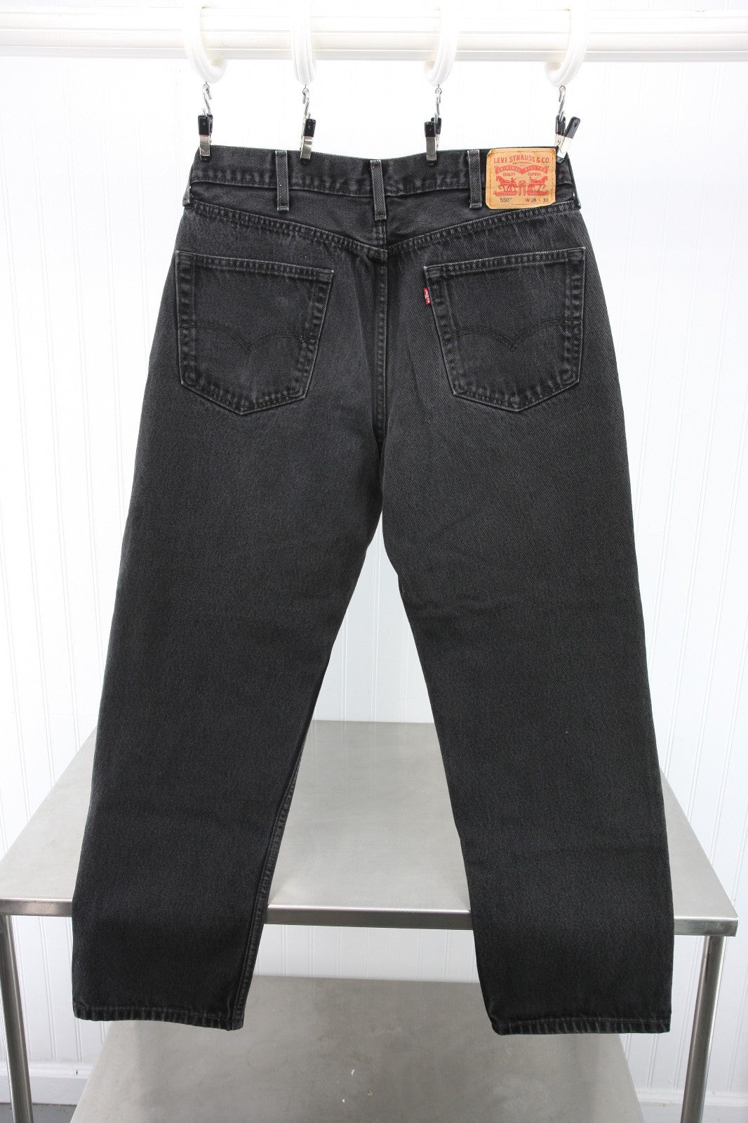 Levi Mens 550 Jeans 38 X 32  Two Pairs One Black, One Blue