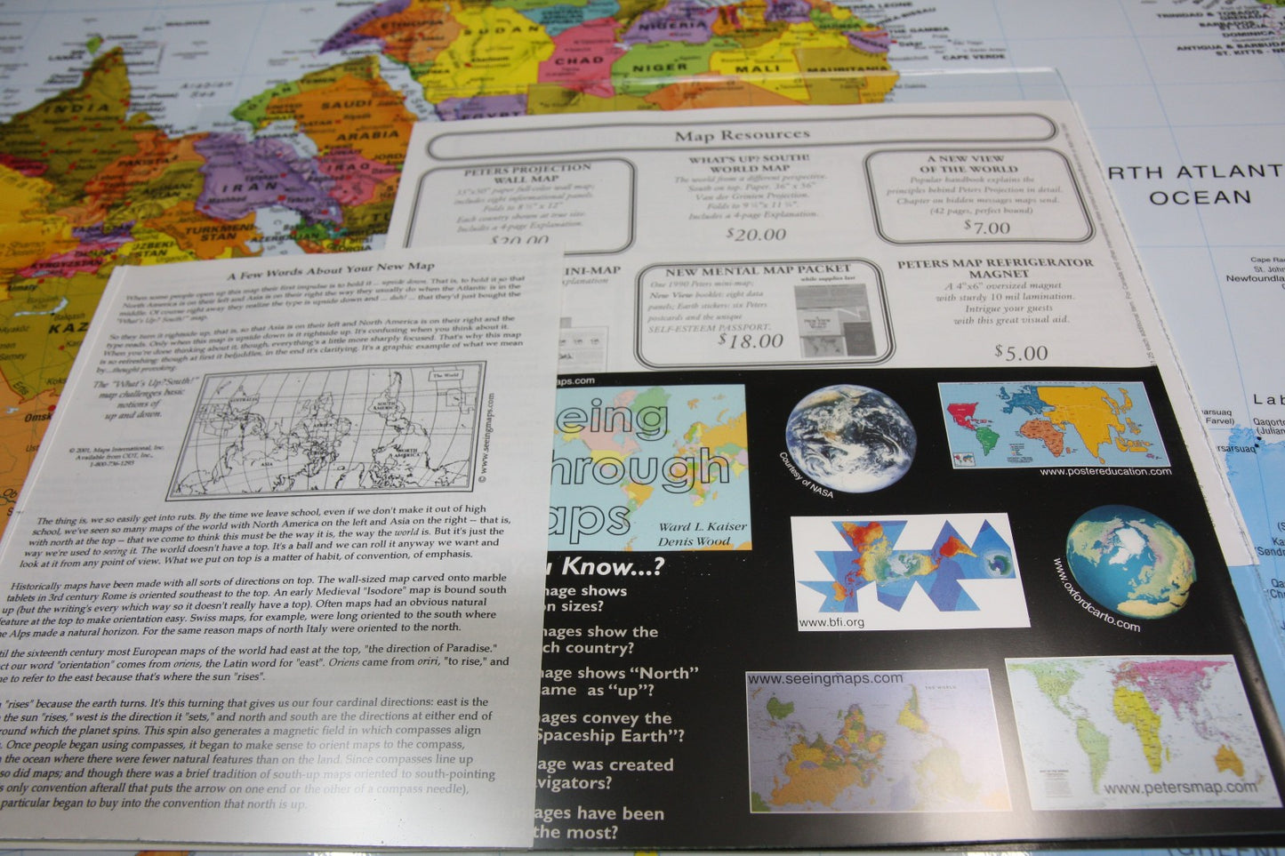 ODT Inc 2001 See Through Maps What's Up? South! World Map Laminated Map In Tube