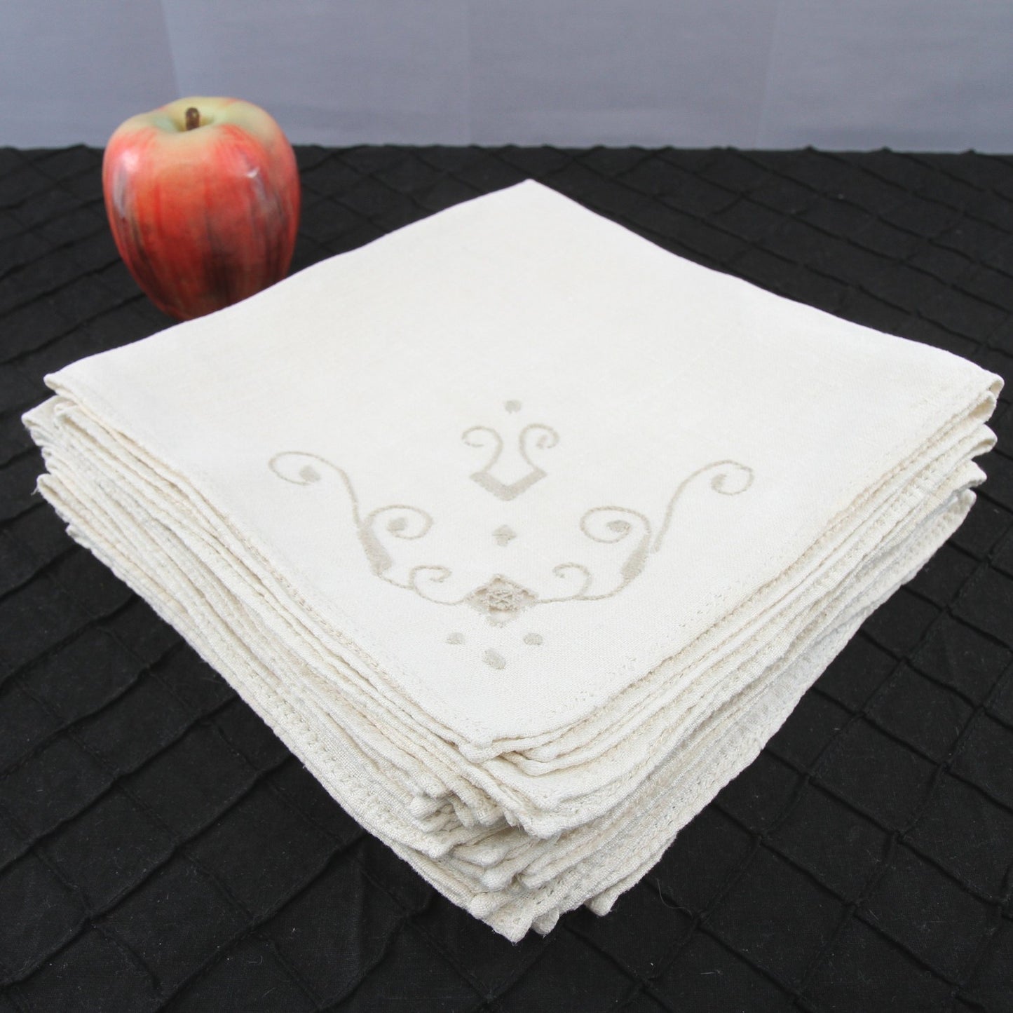 Eleven 11 Fine Linen Dinner Napkins Ecru Design Bone Neutral 16"