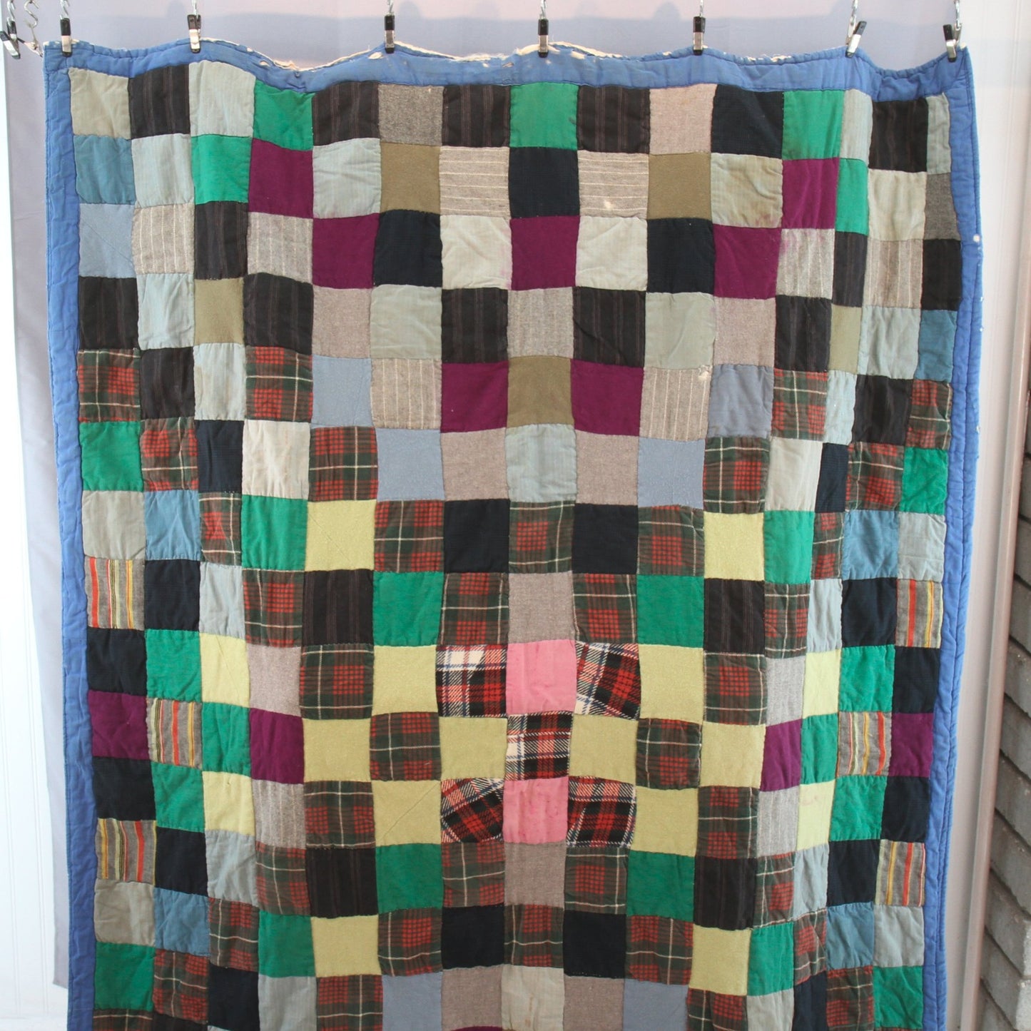 Vintage Hand Sewn Quilt Bed Cover Heavy 5.65LB 56W X 76L