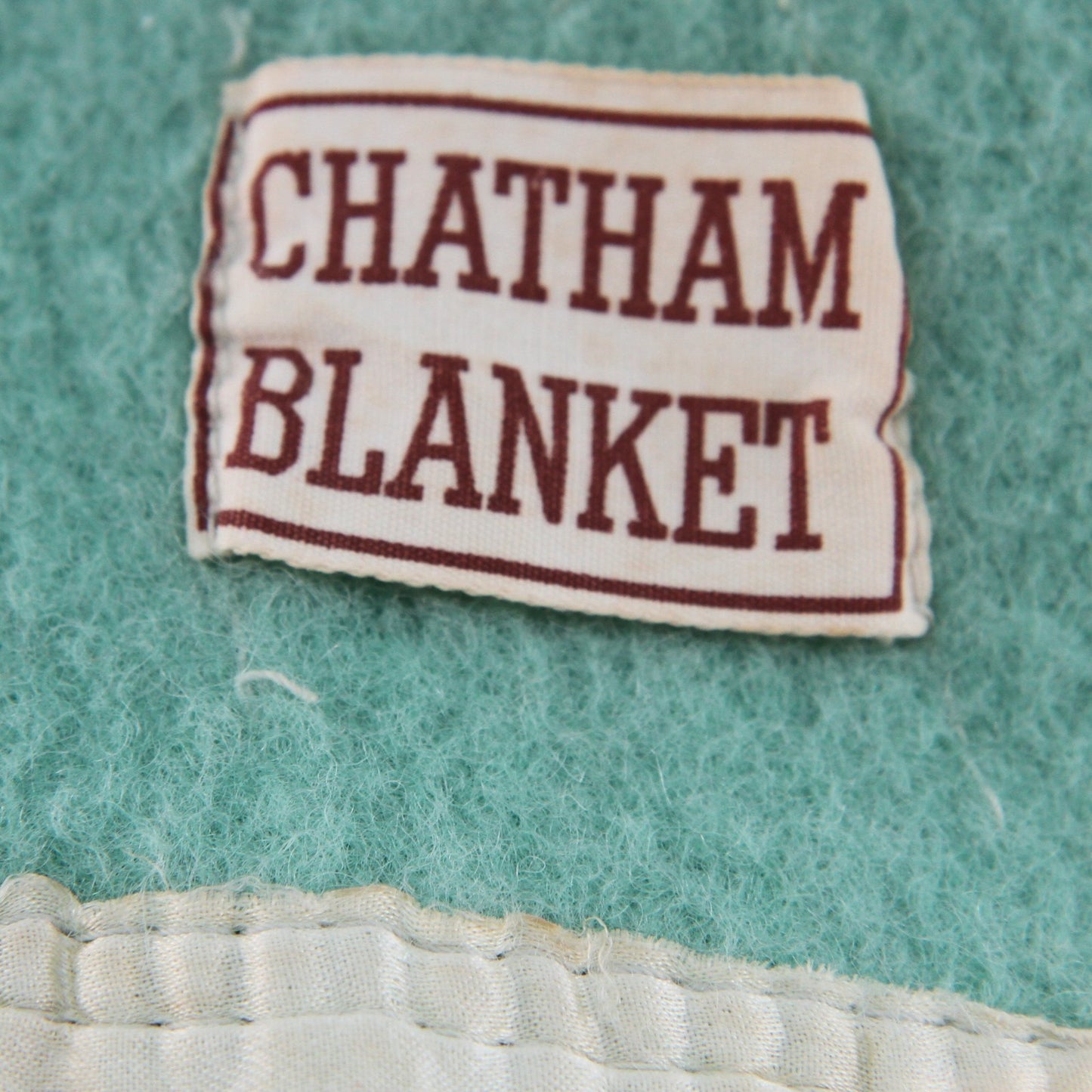 Vintage Chatham Wool Blanket Solid Green 56W X 68L