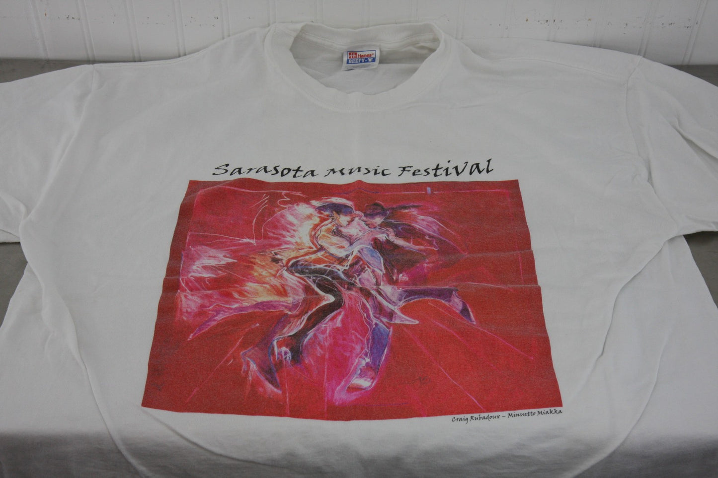 Pair Vintage Stagehand XL Tee Shirt Sarasota Music Festival 1990s Craig Rubadoux