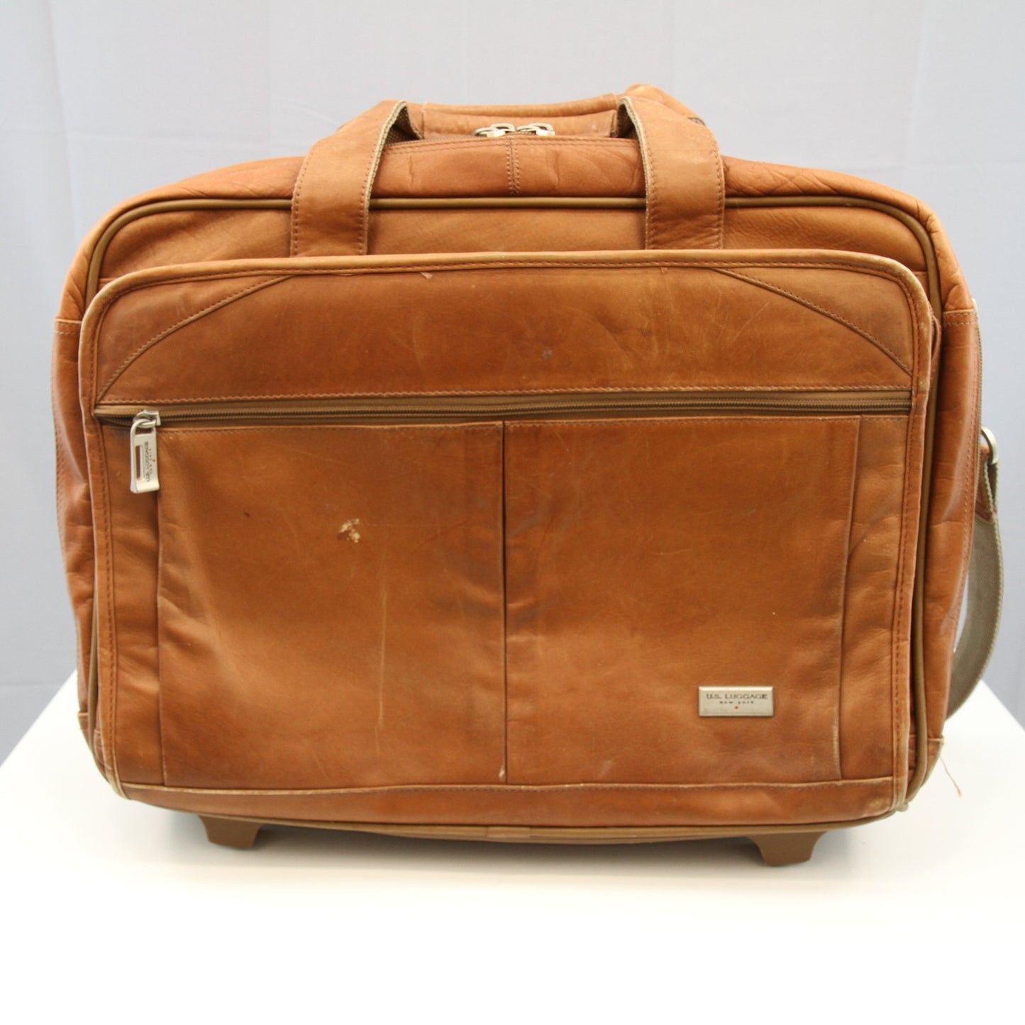 US Luggage New York Rolling Briefcase Suitcase With Laptop Sleeve Sholder Strap