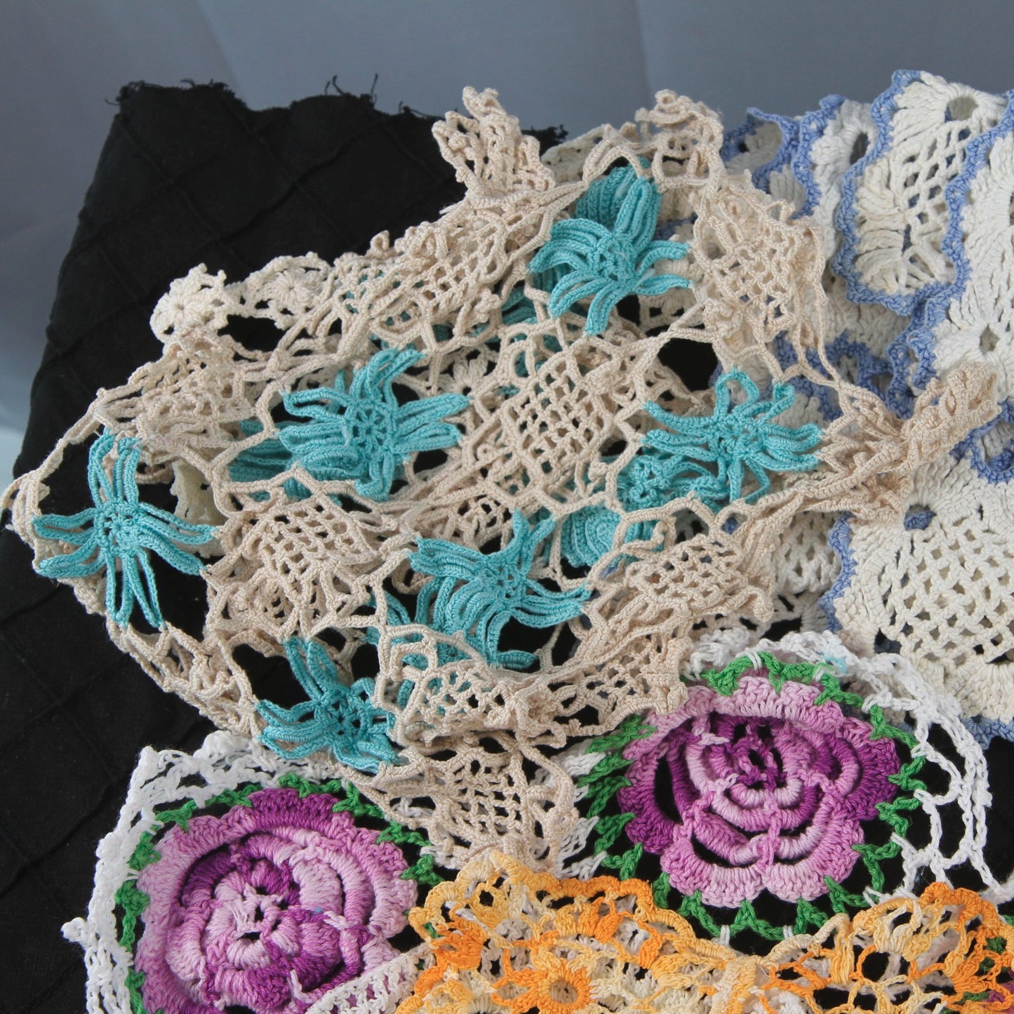 Colorful Collection of Eleven Crochet Pieces for Resale Crafts
