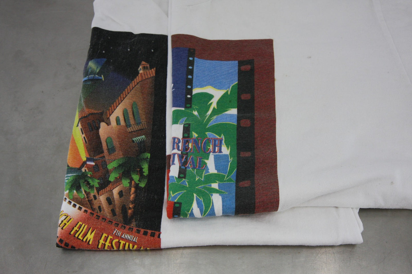 Pair Vintage Long Sleeve Tee Shirts Sarasota French Film Festival XL