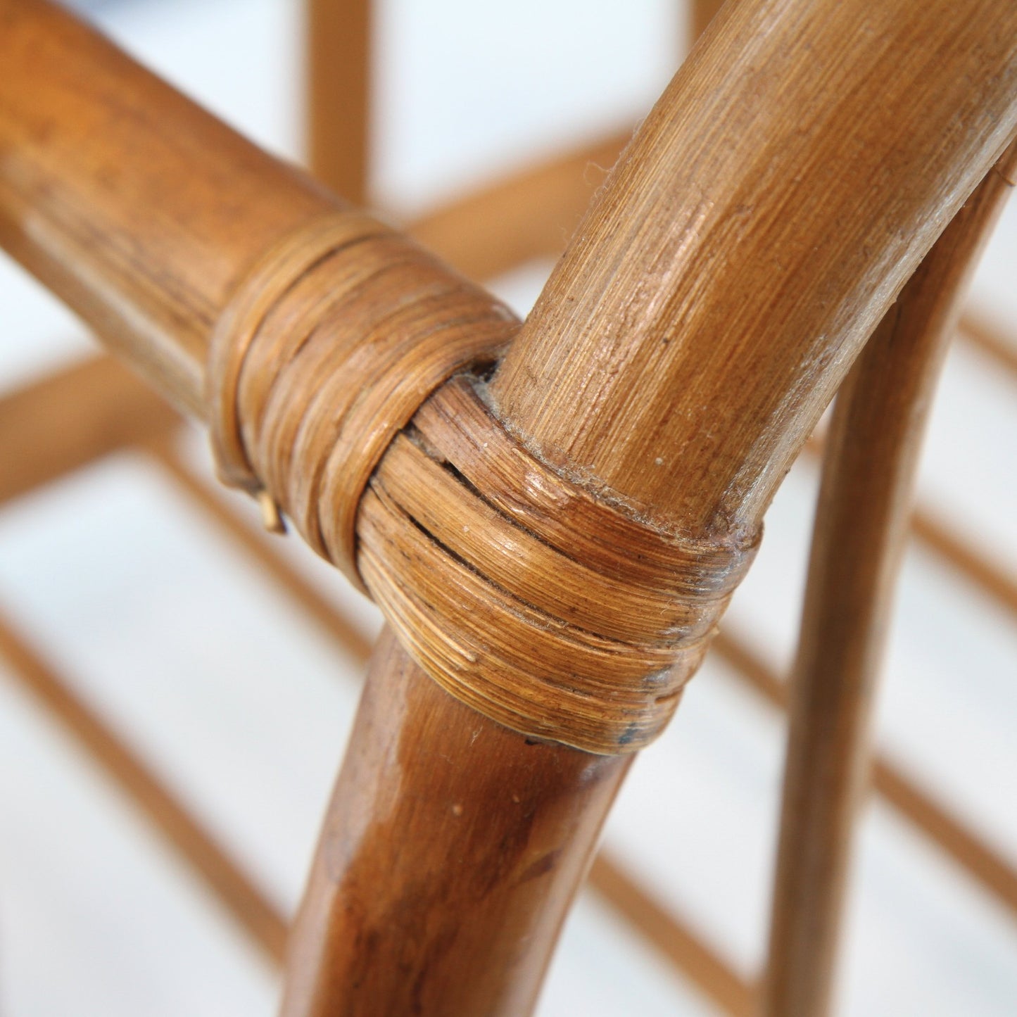 Vintage Rattan Magazine Rack Mid Century Modern 17 1/2L X 15 1/2H X 9 1/4W