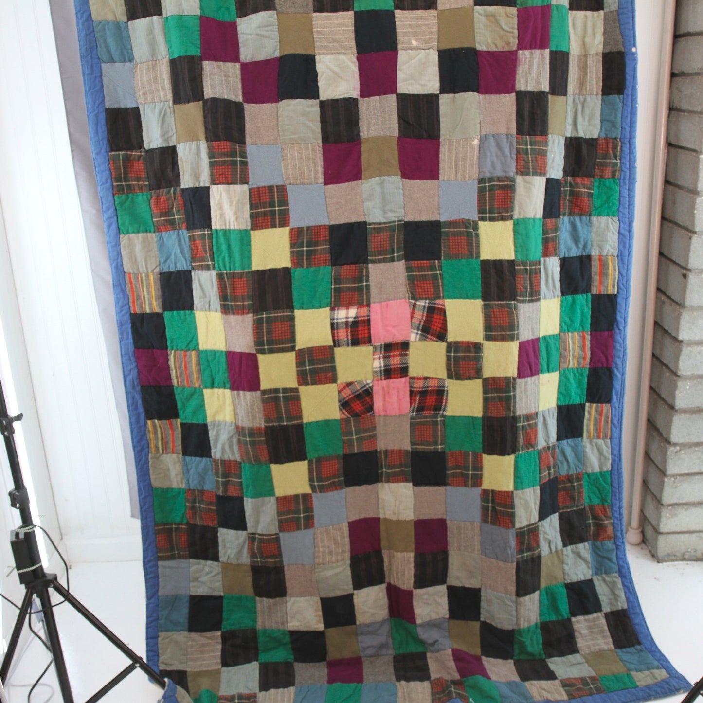 Vintage Hand Sewn Quilt Bed Cover Heavy 5.65LB 56W X 76L