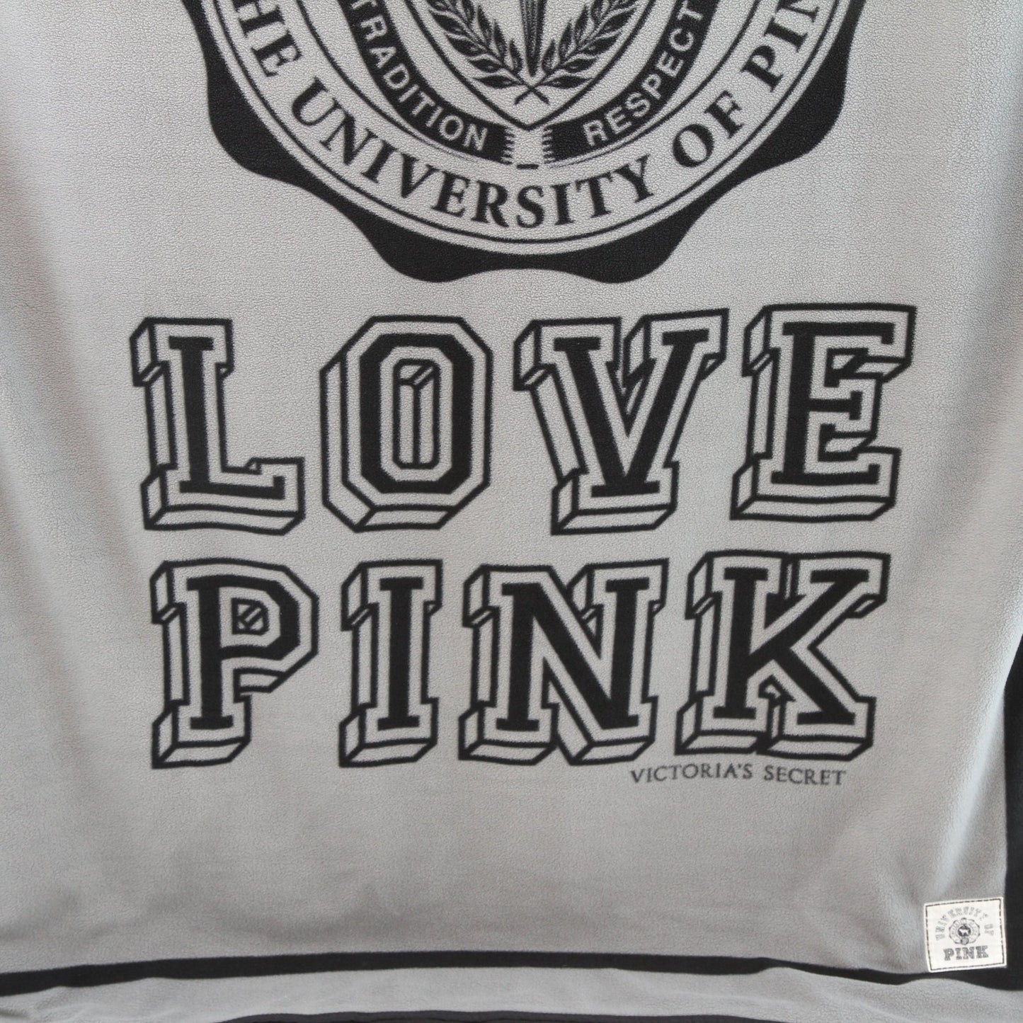 Vintage Victoria's Secret University ofPink Reversible Blanket Throw 52"W X 72"L