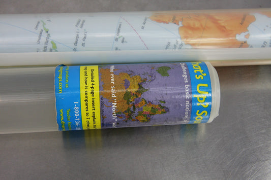 ODT Inc 2001 See Through Maps What's Up? South! World Map Laminated Map In Tube