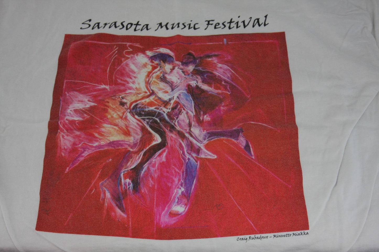 Pair Vintage Stagehand XL Tee Shirt Sarasota Music Festival 1990s Craig Rubadoux