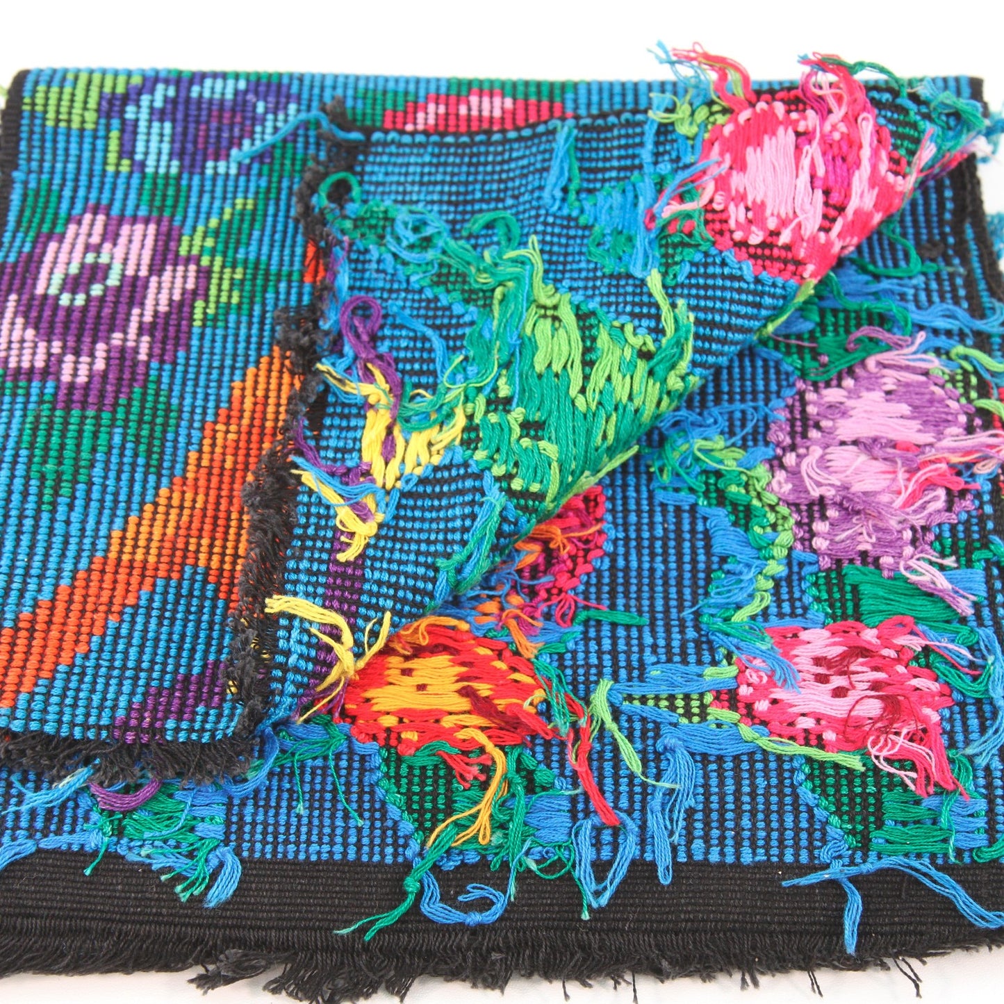 Vintage Ukrainian Woven Embroidered Table Runner Birds and Flowers