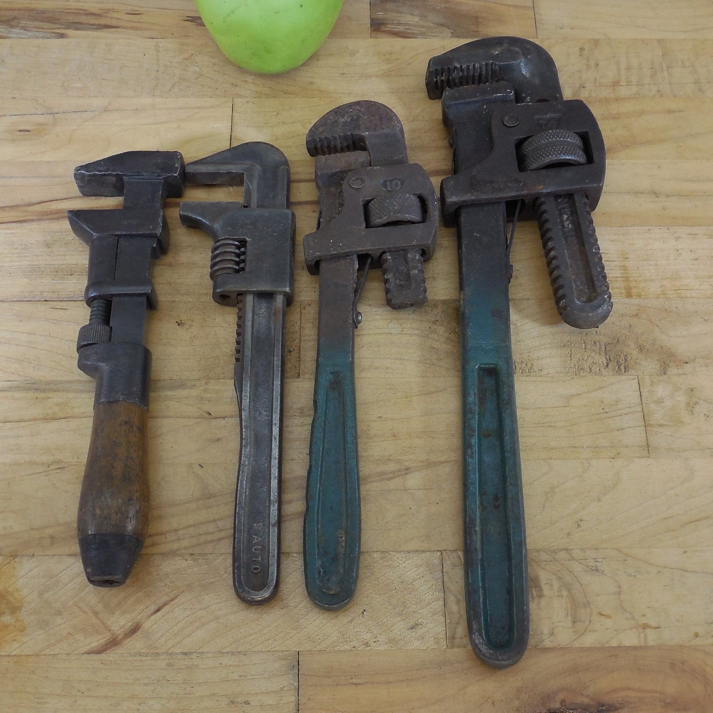 Estate 4 Lot Adjustable Monket Pipe Wrenches Rigid 10 14 Coes 8 Auto 9