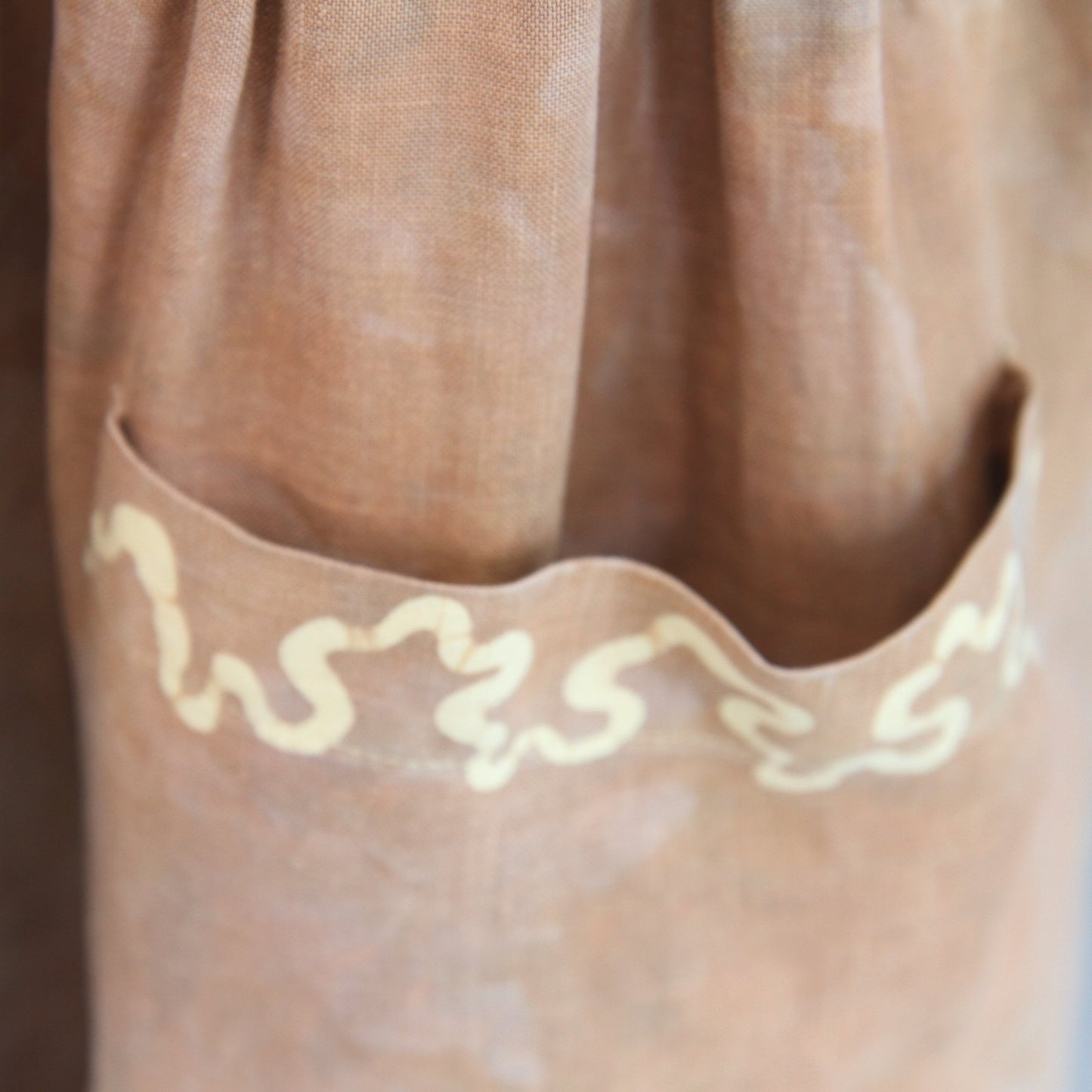 Vintage Eddie Bauer Womens Tied Dye Linen Dress Drop Waist Hong Kong M/M