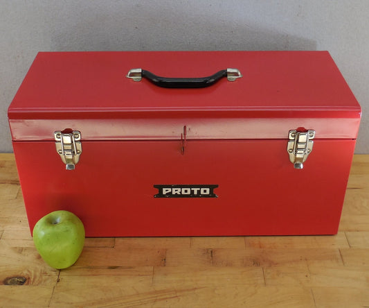 Proto Red Steel Tool Box  Removable Tray 20" Double Latch J9975R EUC