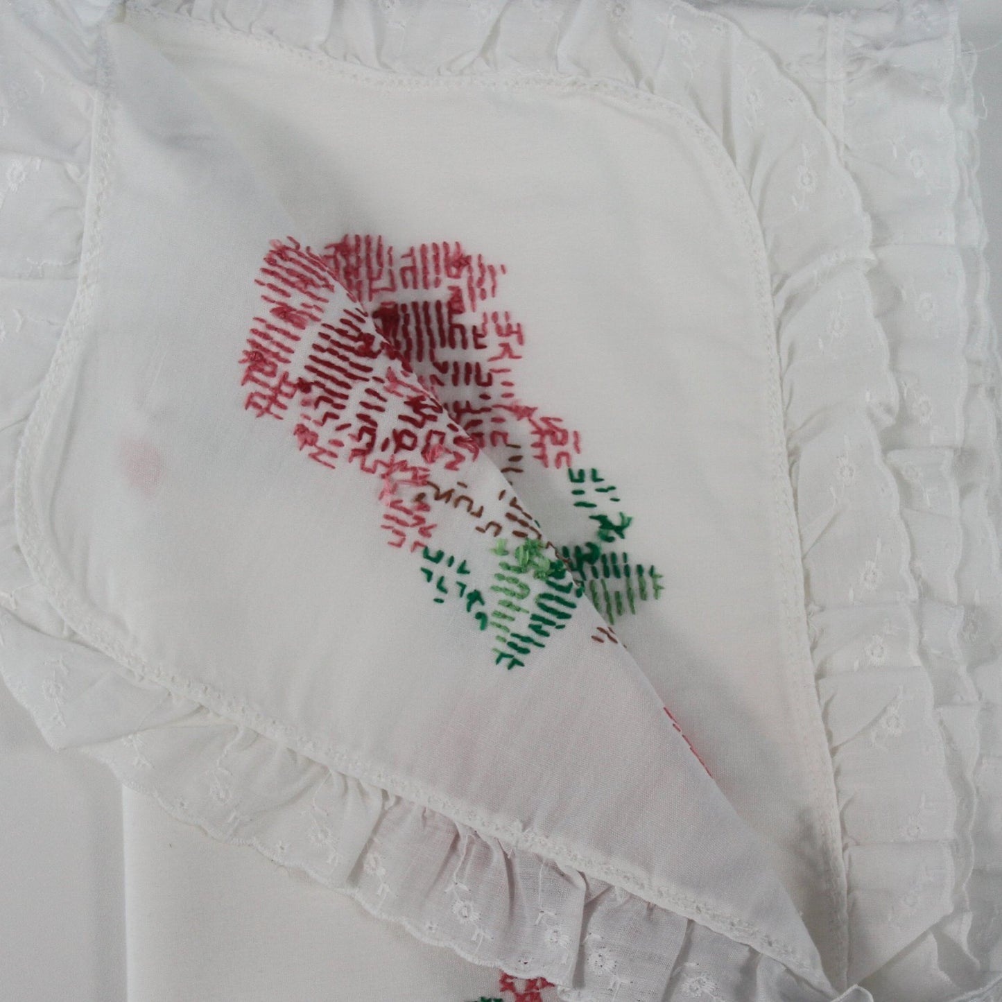 Set of 3 Vintage Cloth Table Runners Embroidered MCM Special