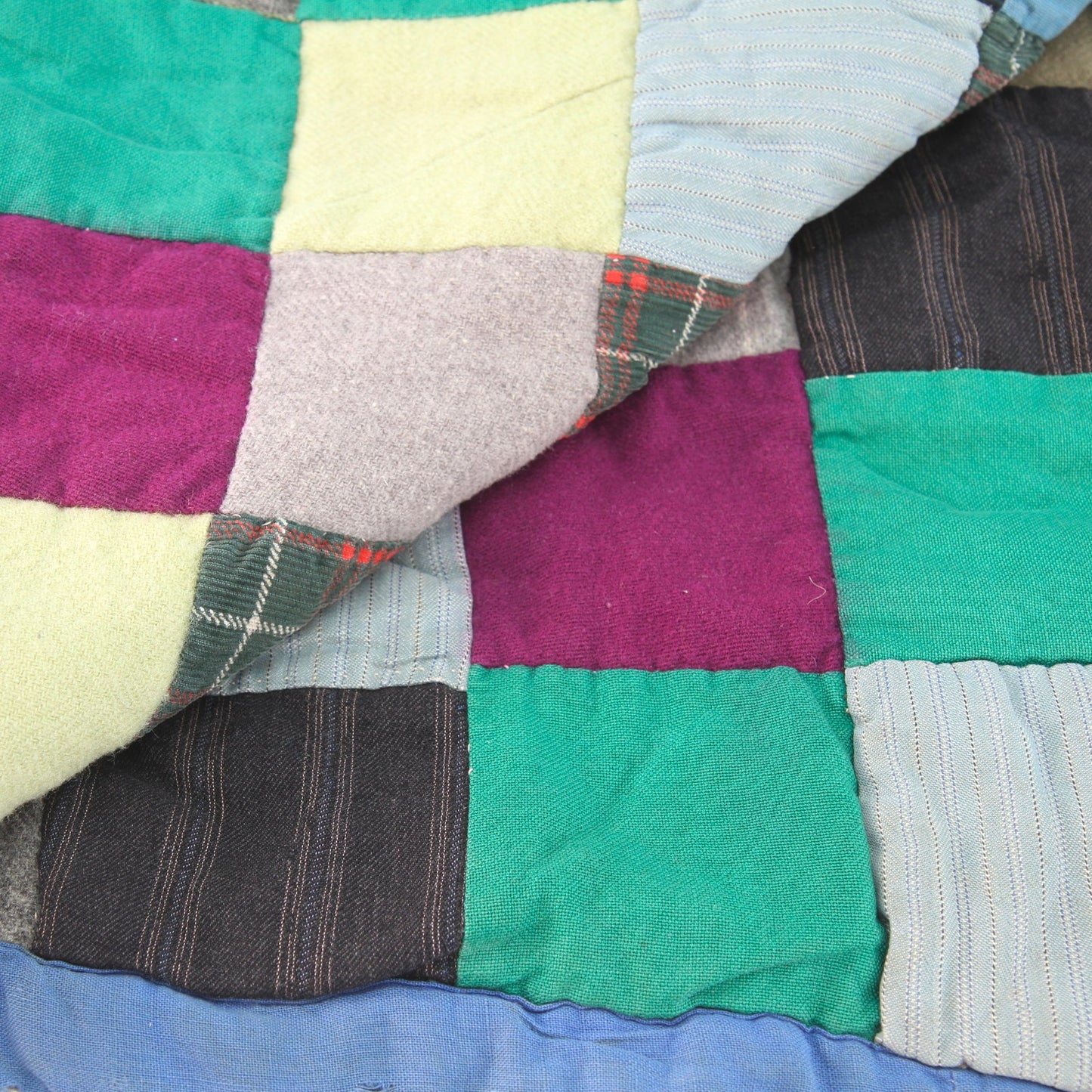 Vintage Hand Sewn Quilt Bed Cover Heavy 5.65LB 56W X 76L