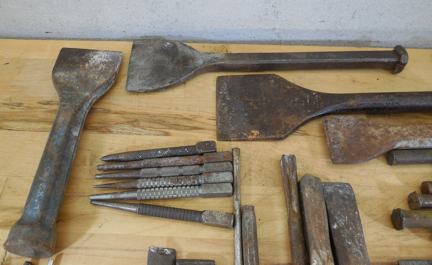 Estate 55 Lot Metal Cold Chisels Punch Nail Set Drifts Stanley Craftsman Etc.